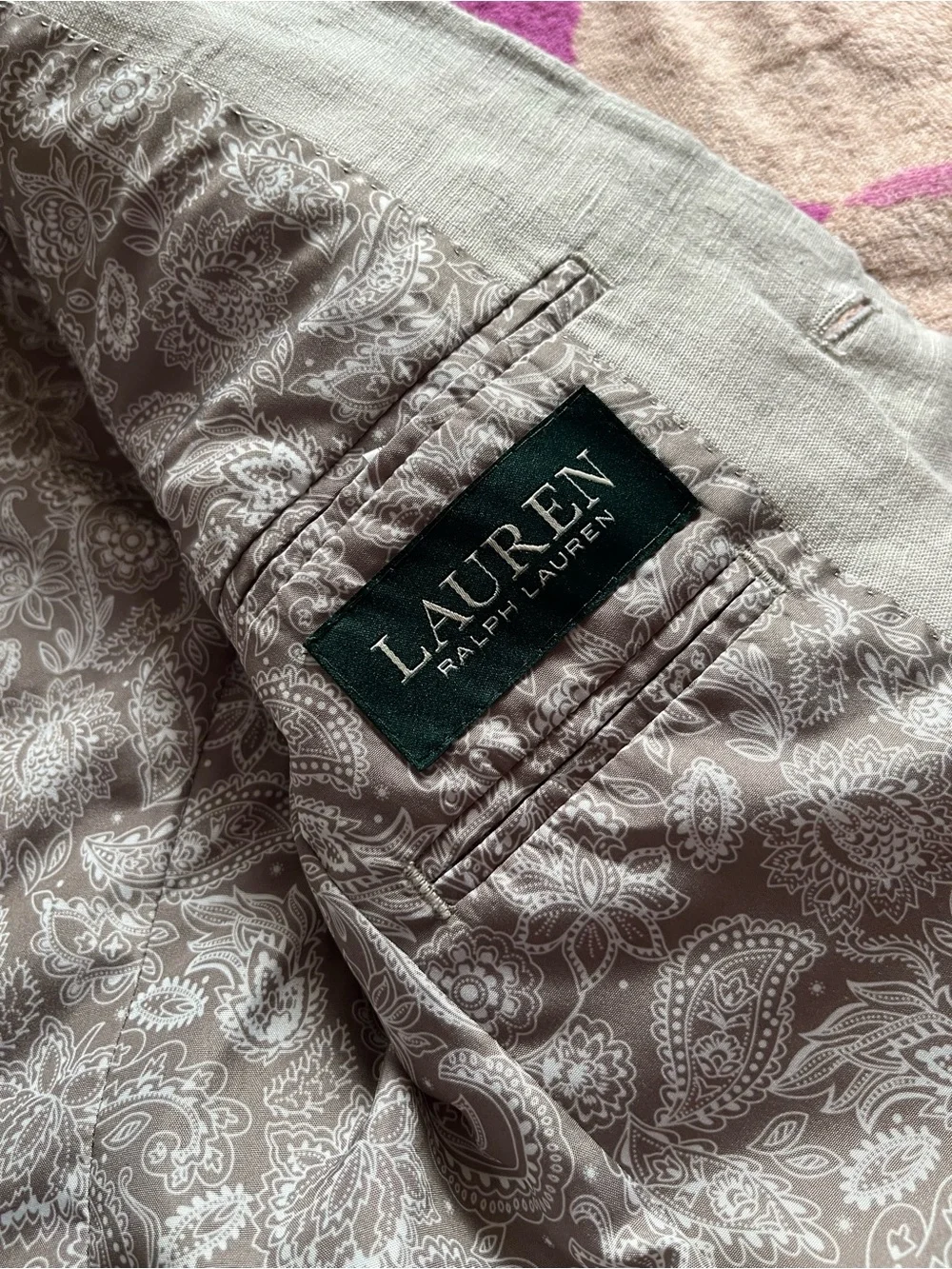 Lauren Ralph Lauren Boys 100% Linen Wheat Color Two Button Blazer